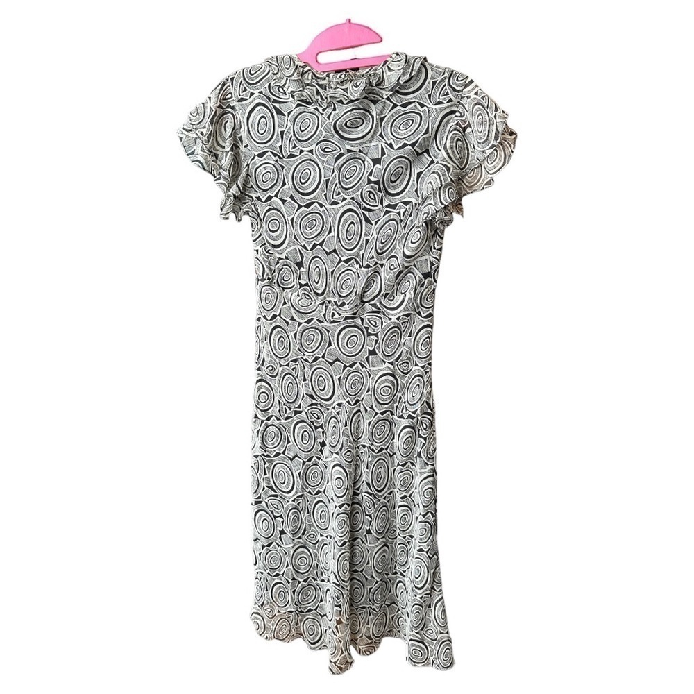Diane Von Furstenberg Silk Ruffle Sheer Midi Dress
Women Black/Silver Geo - Picture 3 of 4